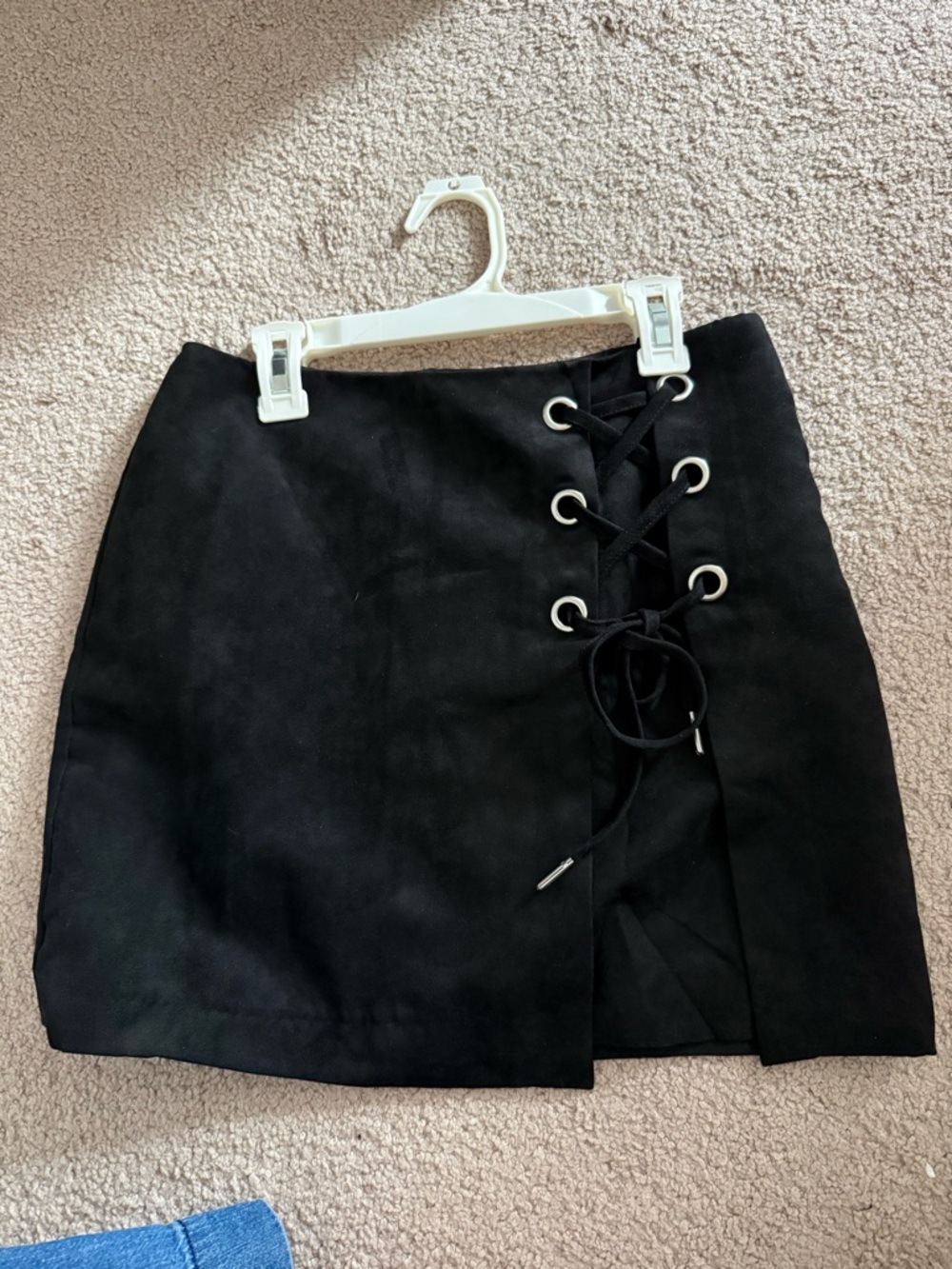 Black velvet skirt